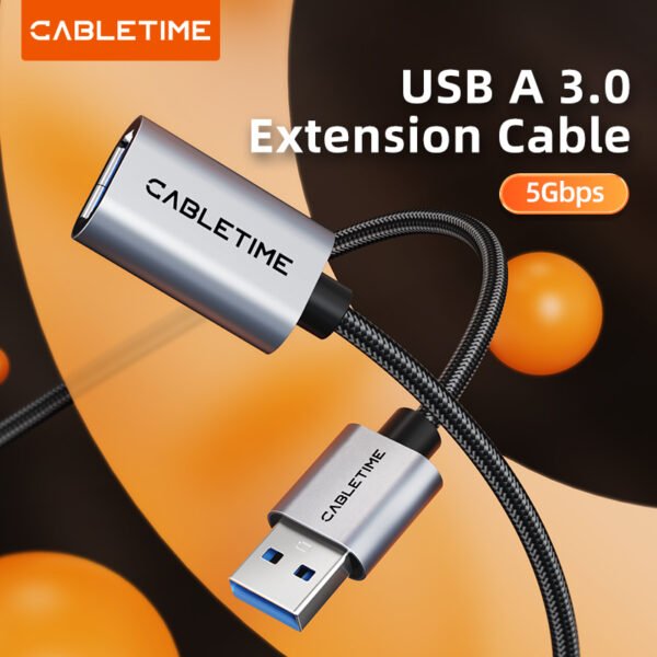CABLETIME USB A 3.0 Male to Female Extension Cable (2M-5M Active)
