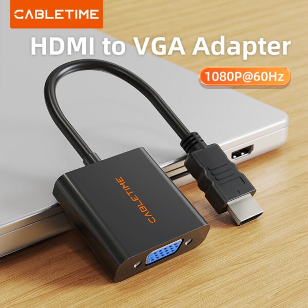 CABLETIME HDMI Male to VGA Female 1080p Video Converter Adapter