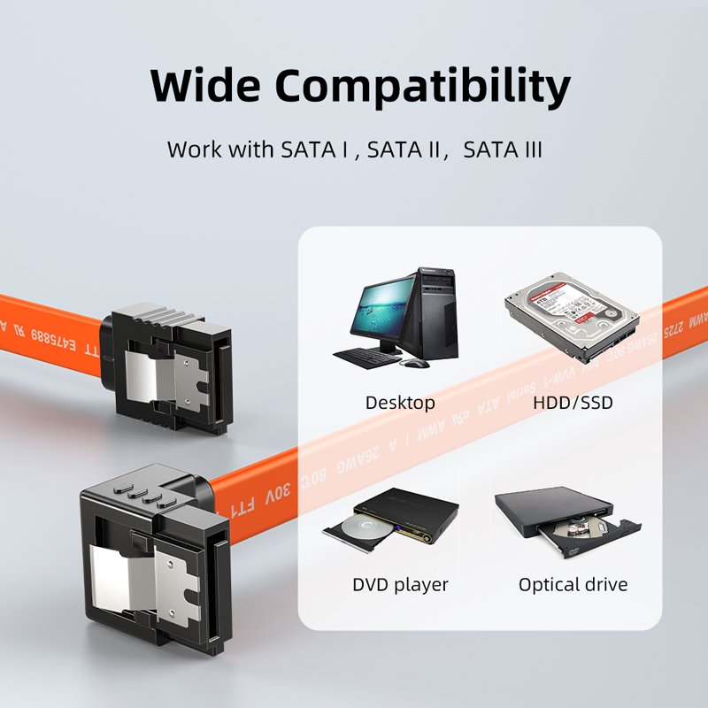 CABLETIME CAS2E SATA 3.0 6Gbps HDD SSD Right Angle Cable - Image 3